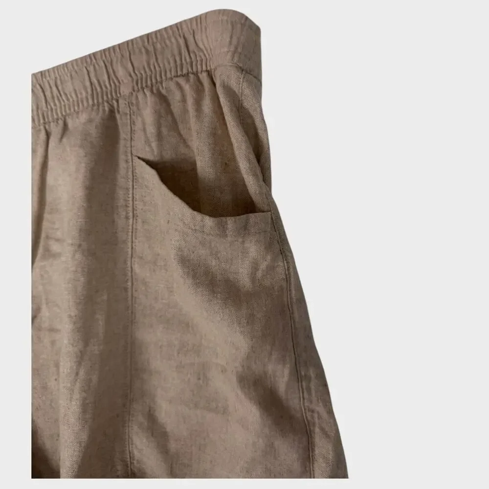 Old Navy Womens High Rise XXL Beige Linen Rayon Shorts
